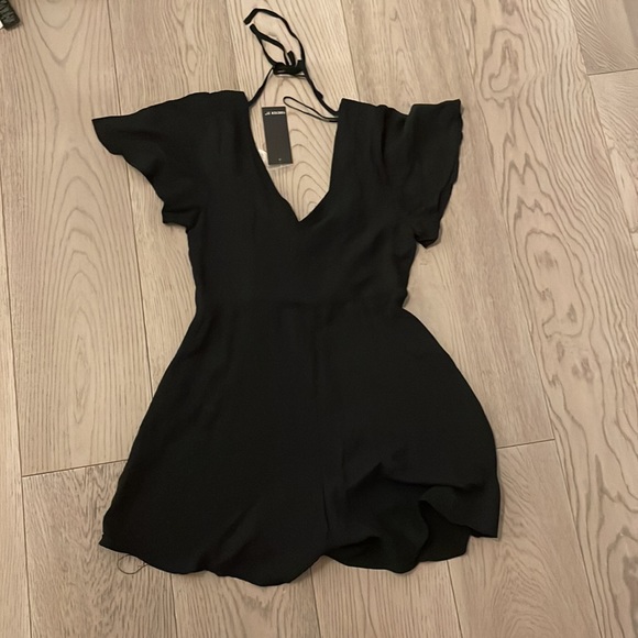 Black button down romper - Picture 2 of 2
